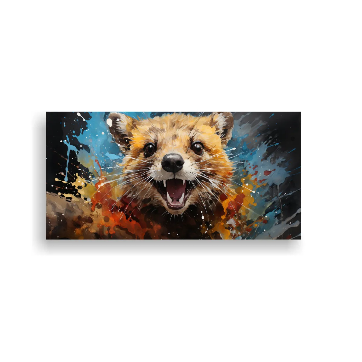GENERICO - Cuadros Estética Hermosa Weasels En Acuarelas Y 80x40 Cm