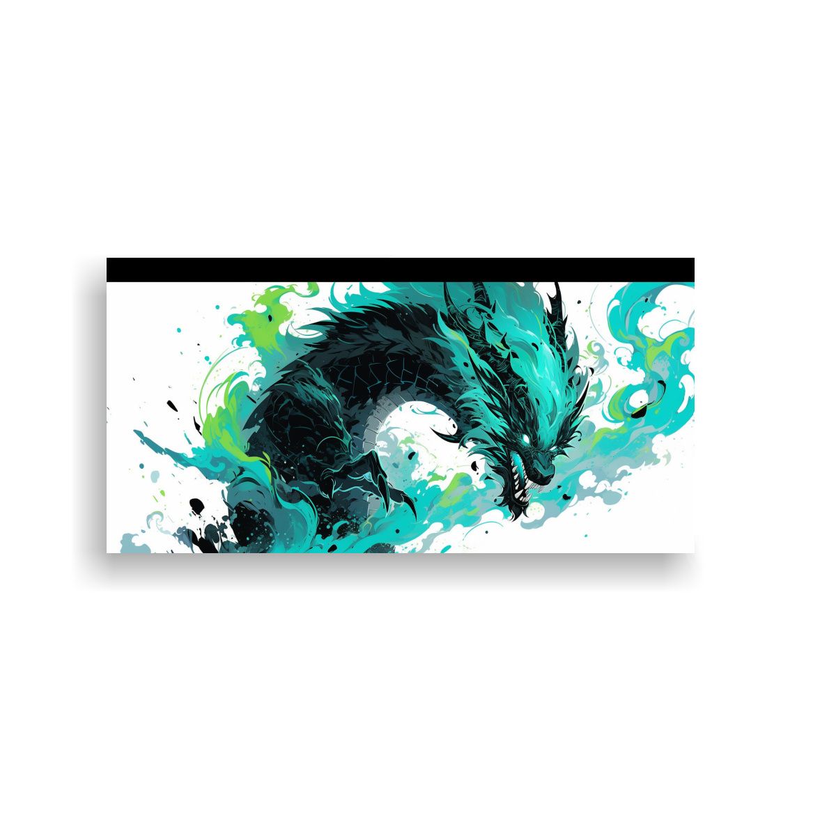 GENERICO - Pinturas Decorativas De Un Dragón En Turquesa Y 80x40 Cm