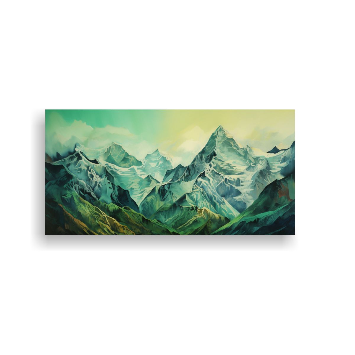 GENERICO - Paisajes Montañosos Famosos En Tonos Verdes 100x50 Cm