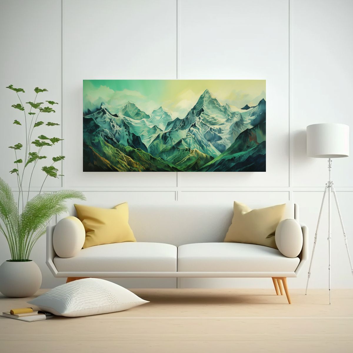 GENERICO - Paisajes Montañosos Famosos En Tonos Verdes 100x50 Cm