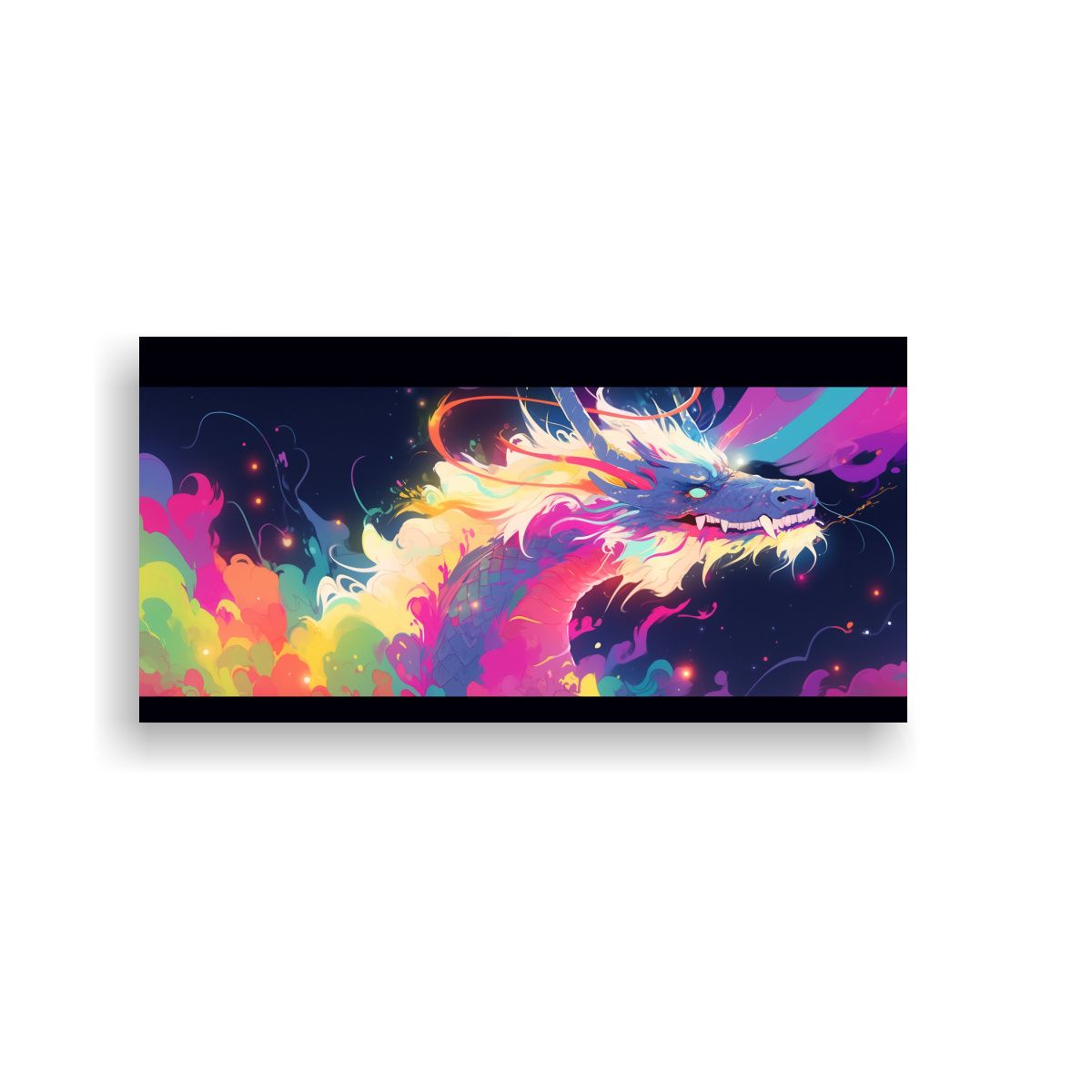 GENERICO - Cuadro Decorativo Dragón Arcoíris En 100x50 Cm