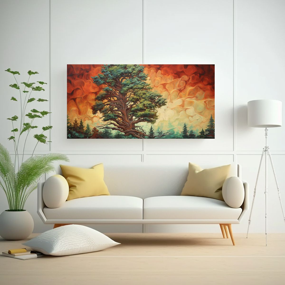 GENERICO - Cuadro Abstracto Detallado De Un árbol De 100x50 Cm