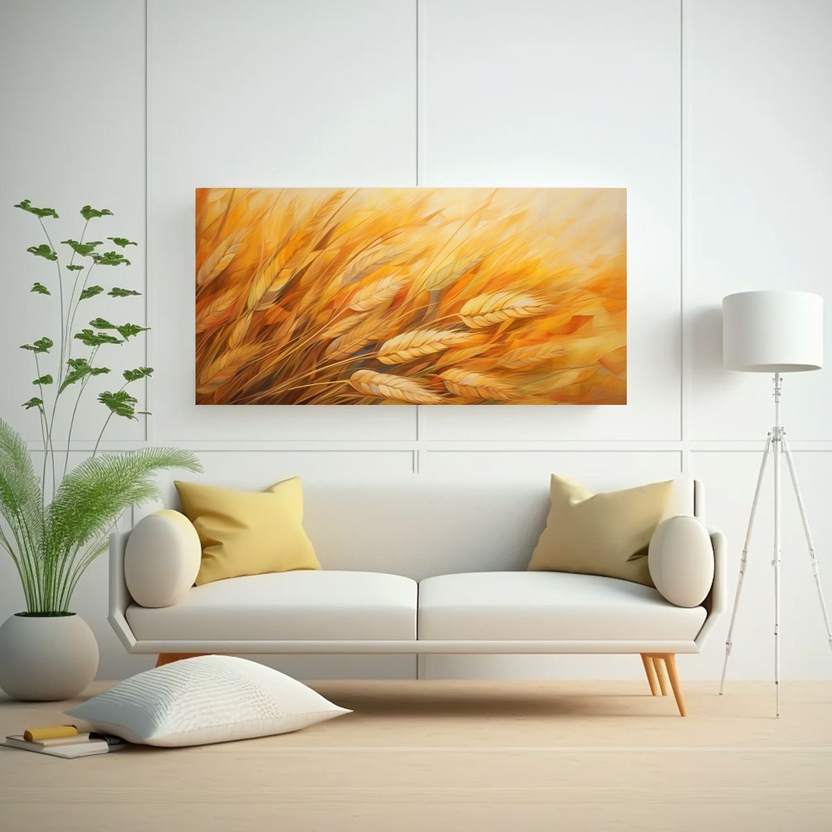 GENERICO - Pintura Abstracta Detallada De Granos De Arroz En 60x30 Cm