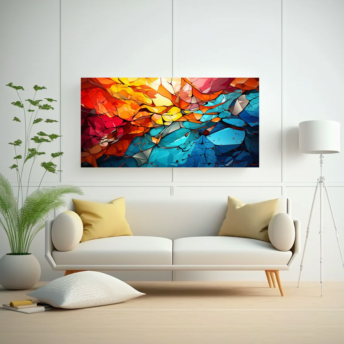 GENERICO - Cuadro Movimiento Obra Maestra Abstracto Estilo 80x40 Cm