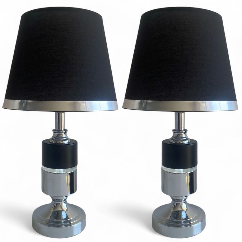 GENERICO - Pack X2 Lámparas Velador o Mesa Con Pantalla Decoración Dormitorios
