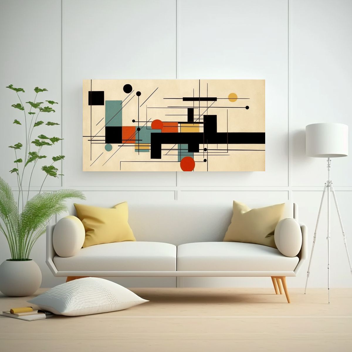 GENERICO - Pintura Decorativa Minimalista Con Paisaje 80x40 Cm.