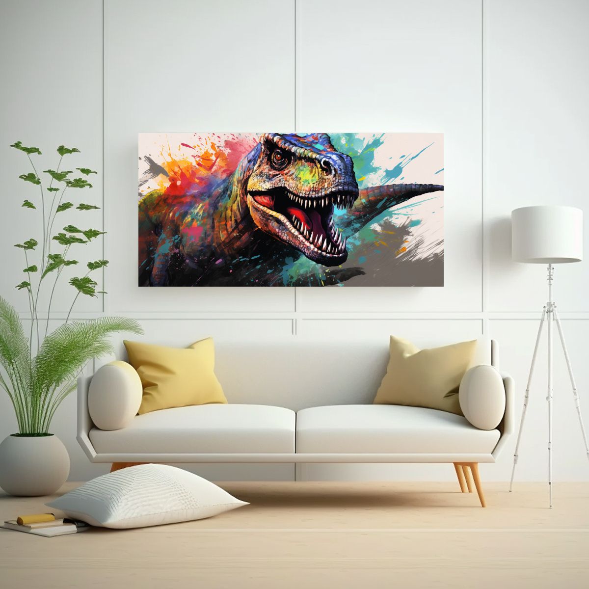 GENERICO - Cuadros Decorativos Florales De Dinosaurios 80x40 Cm