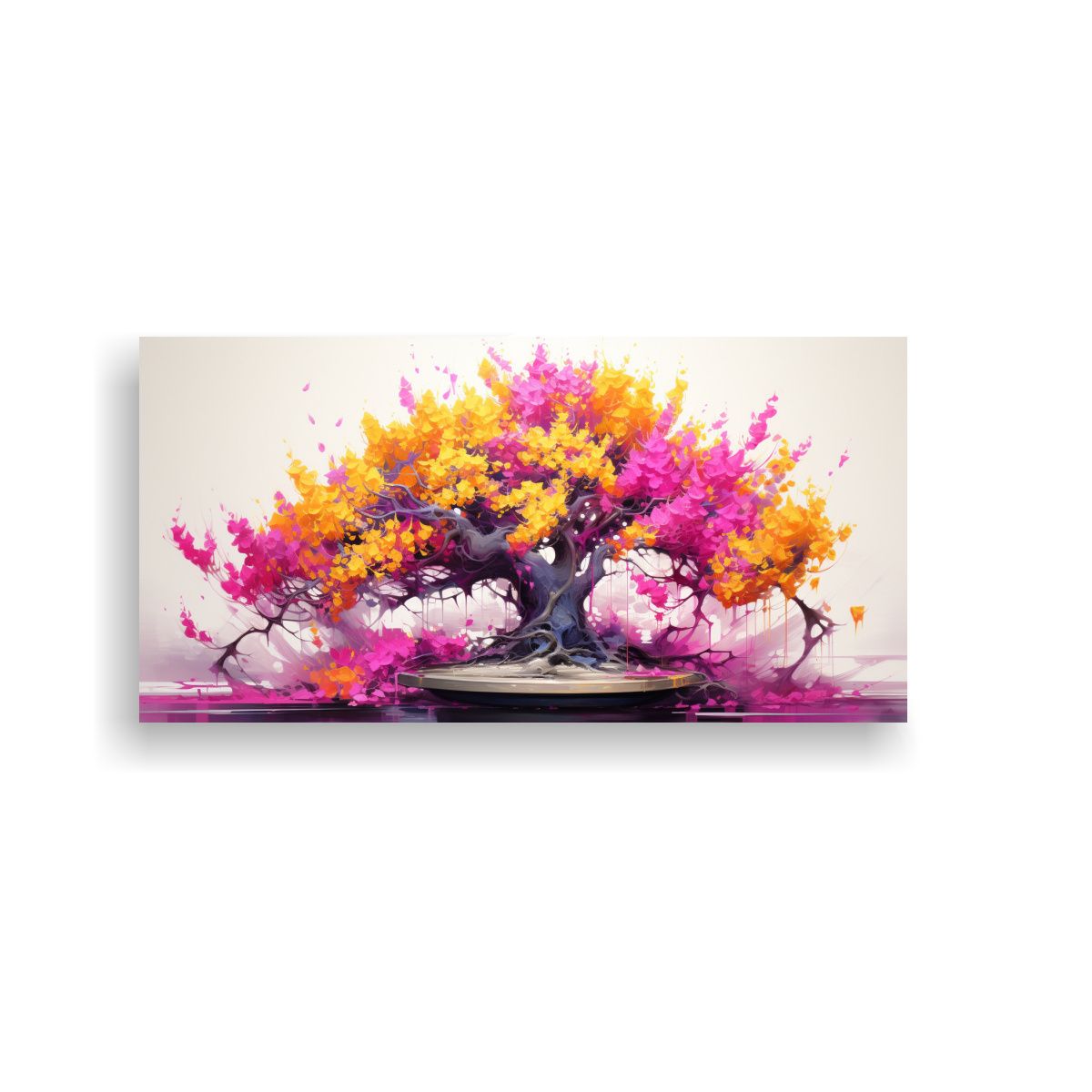 GENERICO - Pintura Abstracta De Colores Inspirada En El Arte 80x40 Cm