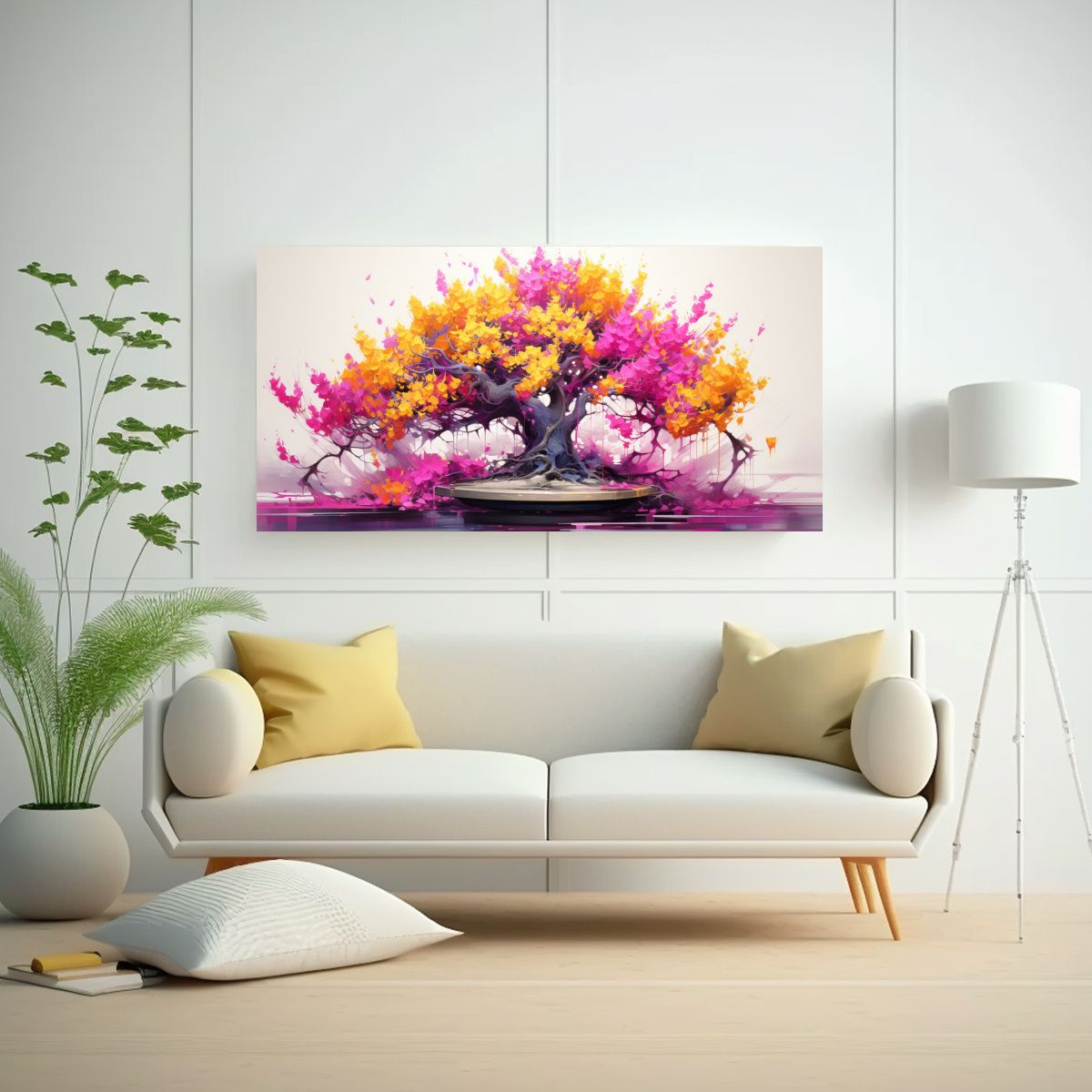 GENERICO - Pintura Abstracta De Colores Inspirada En El Arte 80x40 Cm