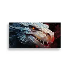 GENERICO - Lienzo Vintage Espacio A Dragon En Colores Blanco 60x30 Cm