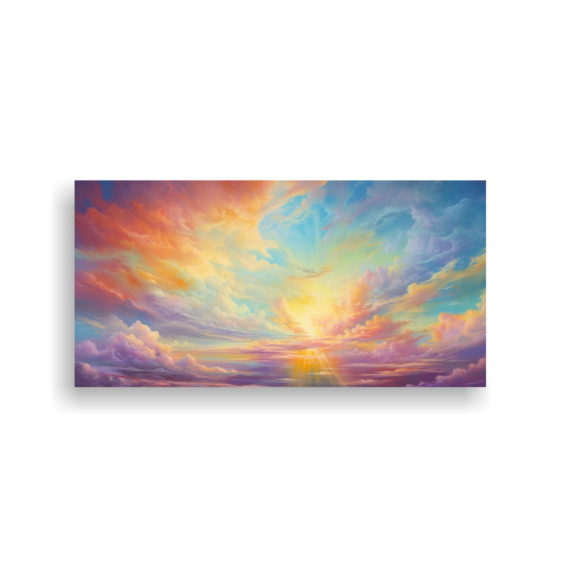 GENERICO - Pintura Abstracta Relieve Cielo Matinal Con 80x40 Cm