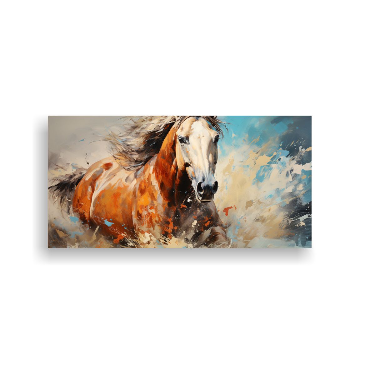 GENERICO - Cuadro Moderno Para Comedor Caballo De Color En 100x50 Cm