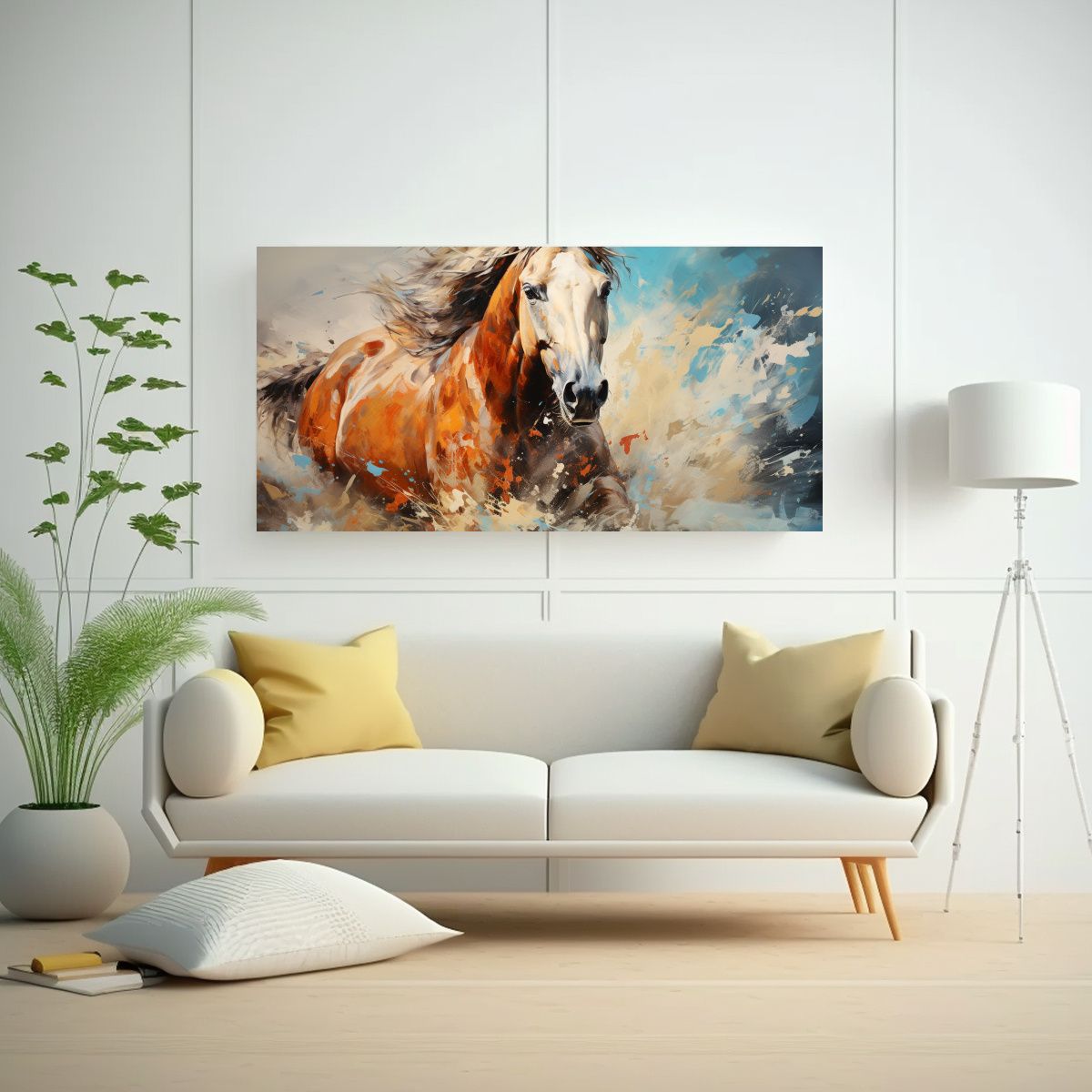 GENERICO - Cuadro Moderno Para Comedor Caballo De Color En 100x50 Cm