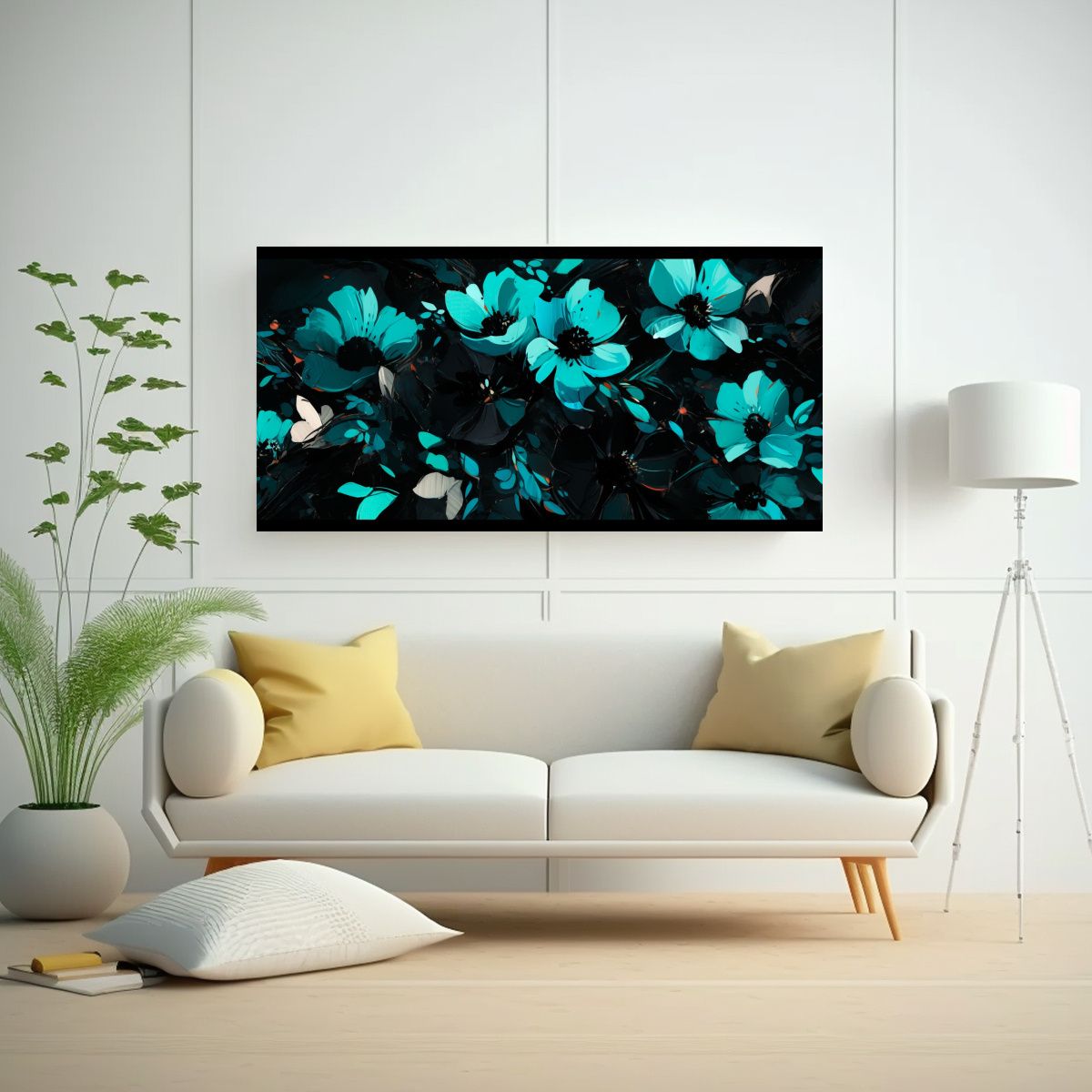 GENERICO - Pintura En Lienzo Con Motivo De Flores En 60x30 Cm