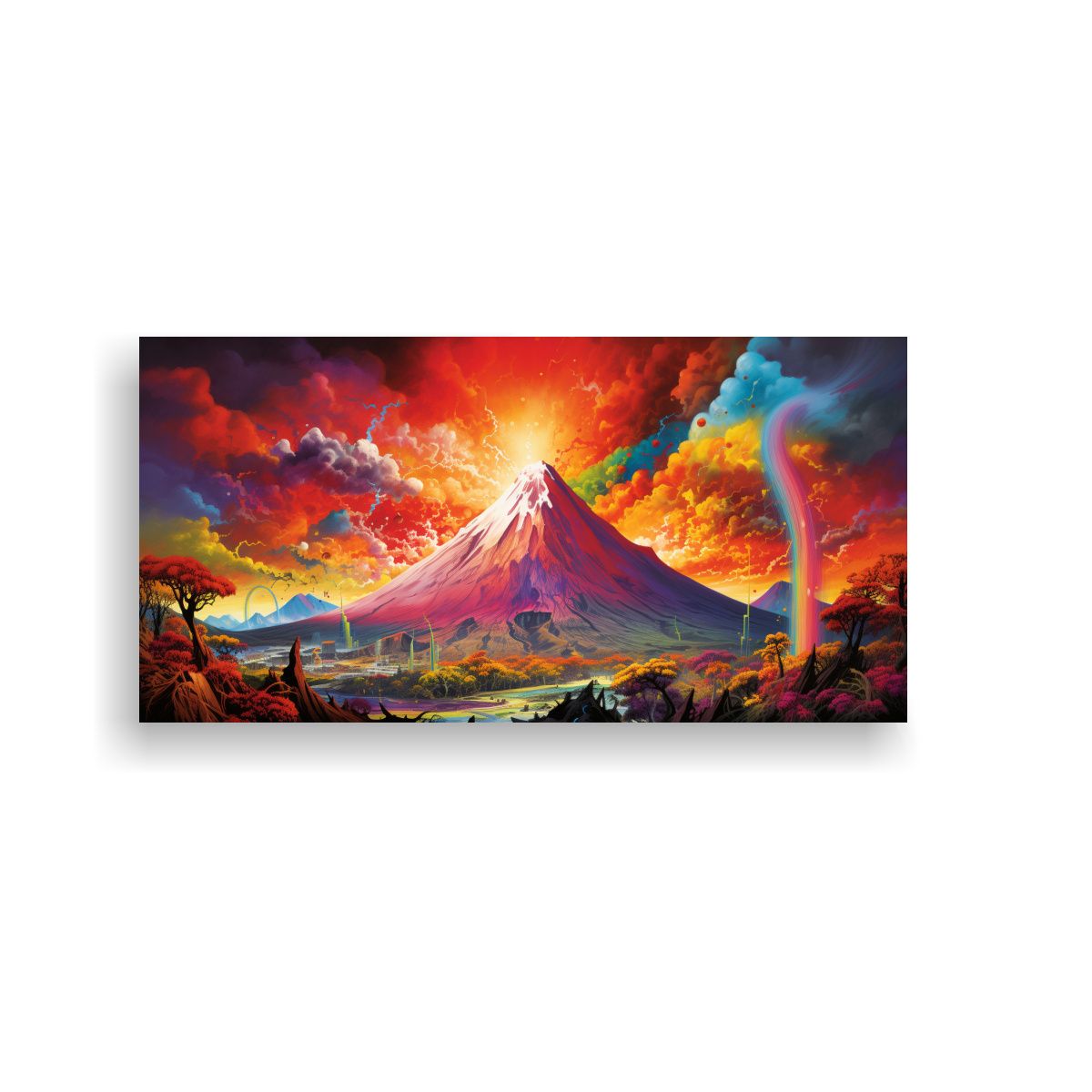 GENERICO - Cuadro Fotografía Impactante Volcán Con 100x50 Cm