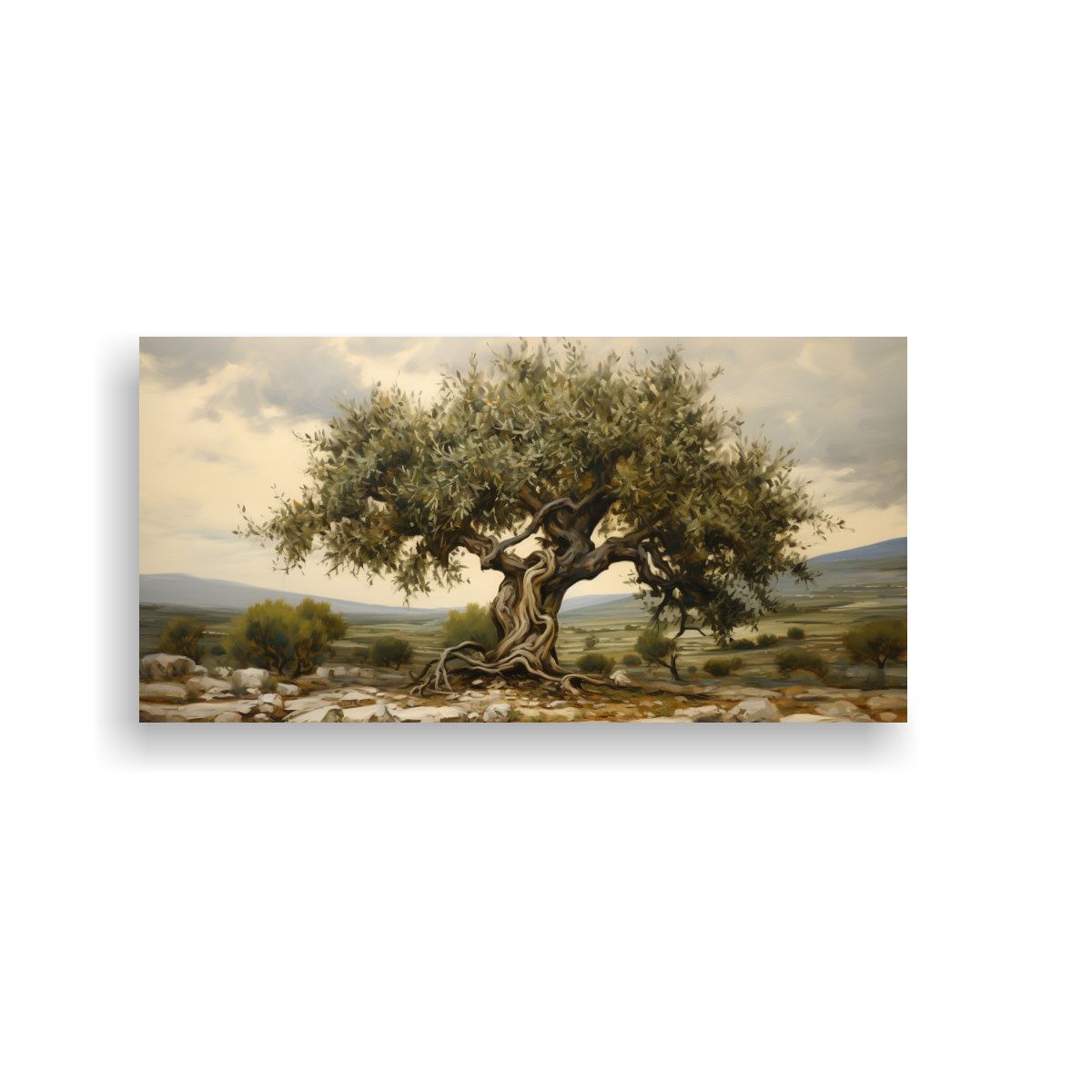 GENERICO - Pintura Abstracta De Un Olivo En Estilo De óleo 100x50 Cm