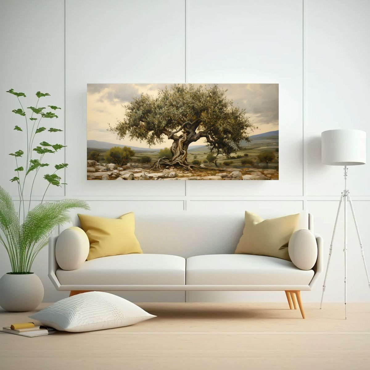 GENERICO - Pintura Abstracta De Un Olivo En Estilo De óleo 100x50 Cm