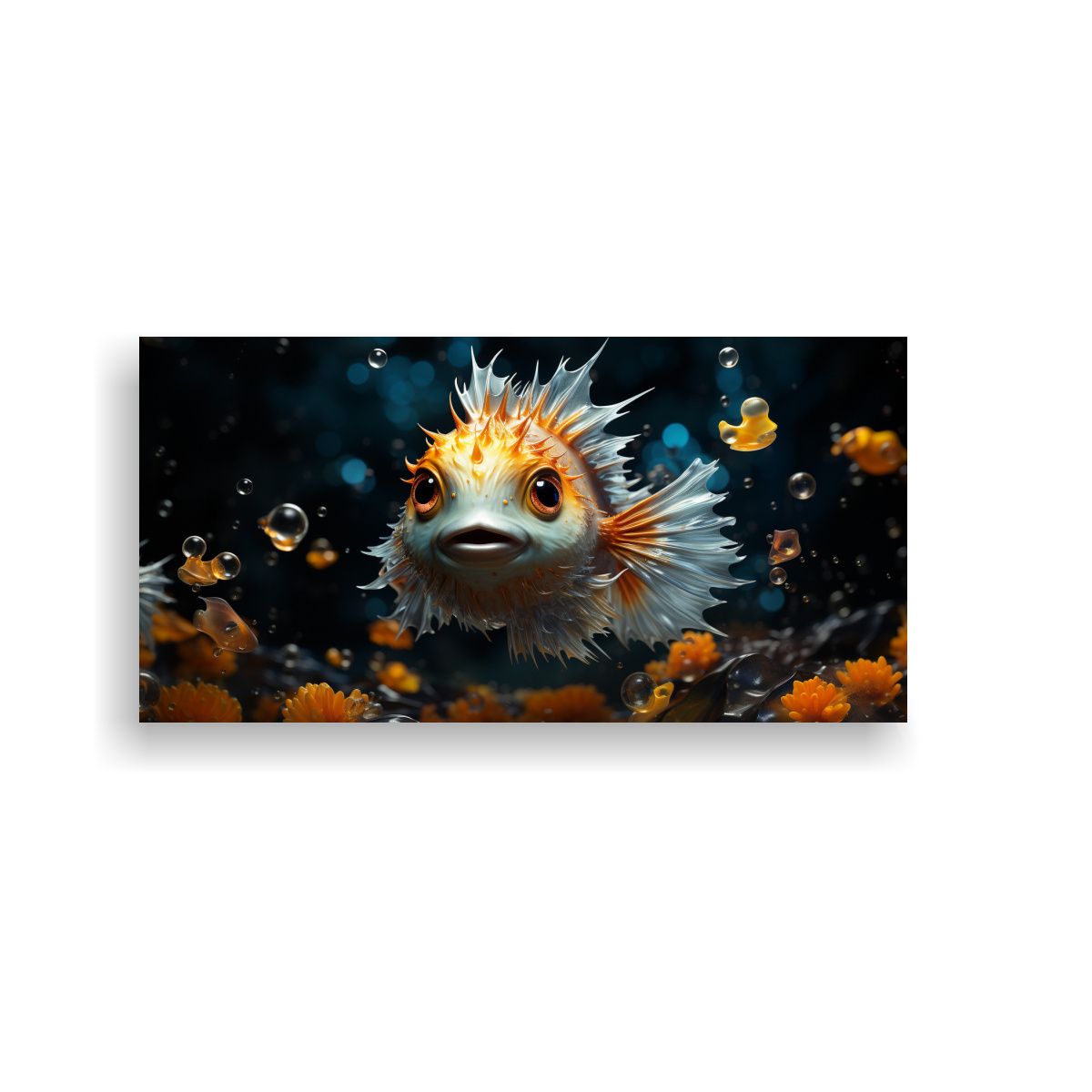 GENERICO - Pintura Al Estilo óleo De Un Pez Globo En Estilo 60x30 Cm