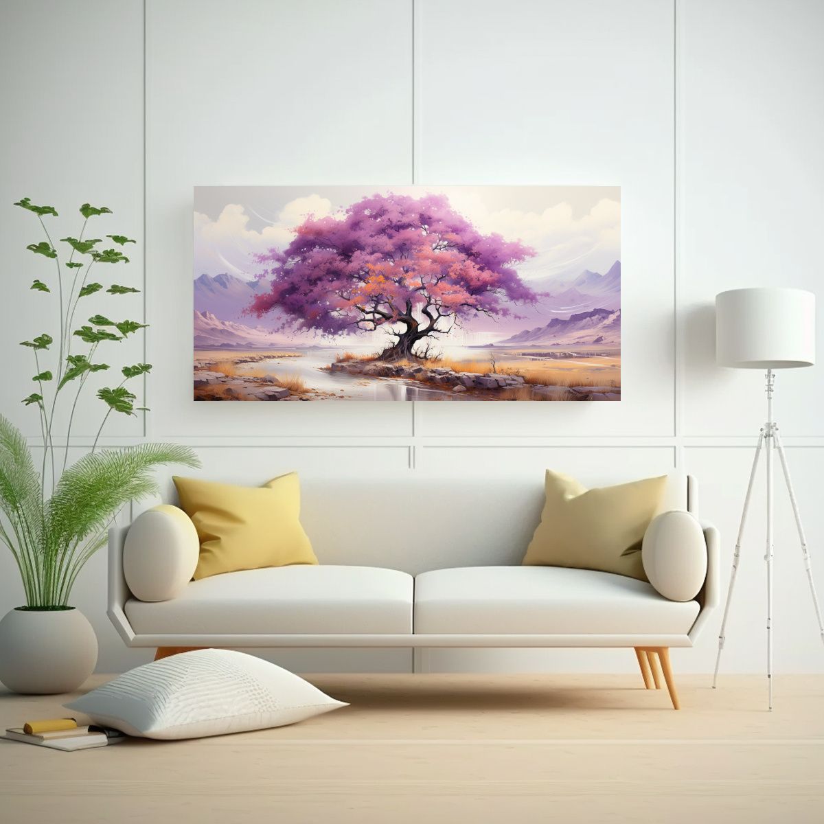 GENERICO - Pintura Abstracta De árbol De álamo De Algodón 60x30 Cm