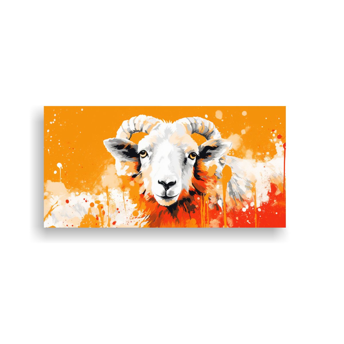 GENERICO - Cuadro Decorativo Vibrante Oveja En Blanco Y 100x50 Cm