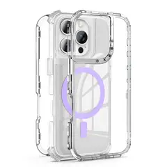 KBOD - Carcasa 360 Transparent Magnetic Urban Play Para iPhone 15 Pro Max Lila Con Glitter