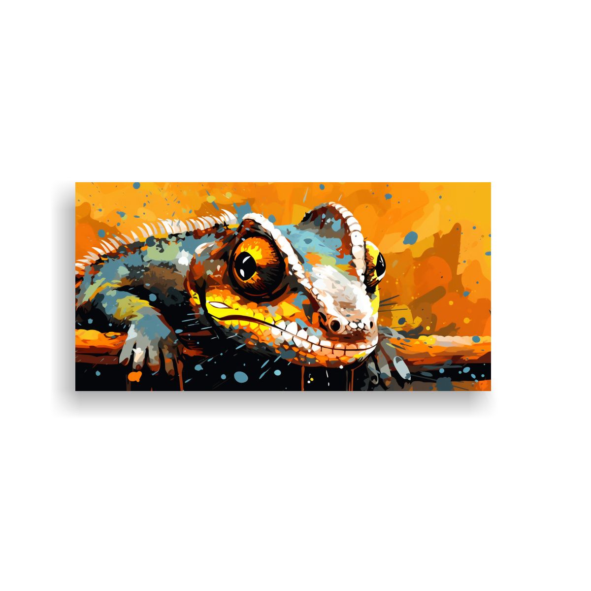 GENERICO - Cuadro Tela Líneas Chameleons Marrón Y Naranja 80x40 Cm