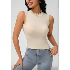 LIKE SHOP - Polera Corta Mujer Top Sin Manga Full Elasticada Diseño 9013