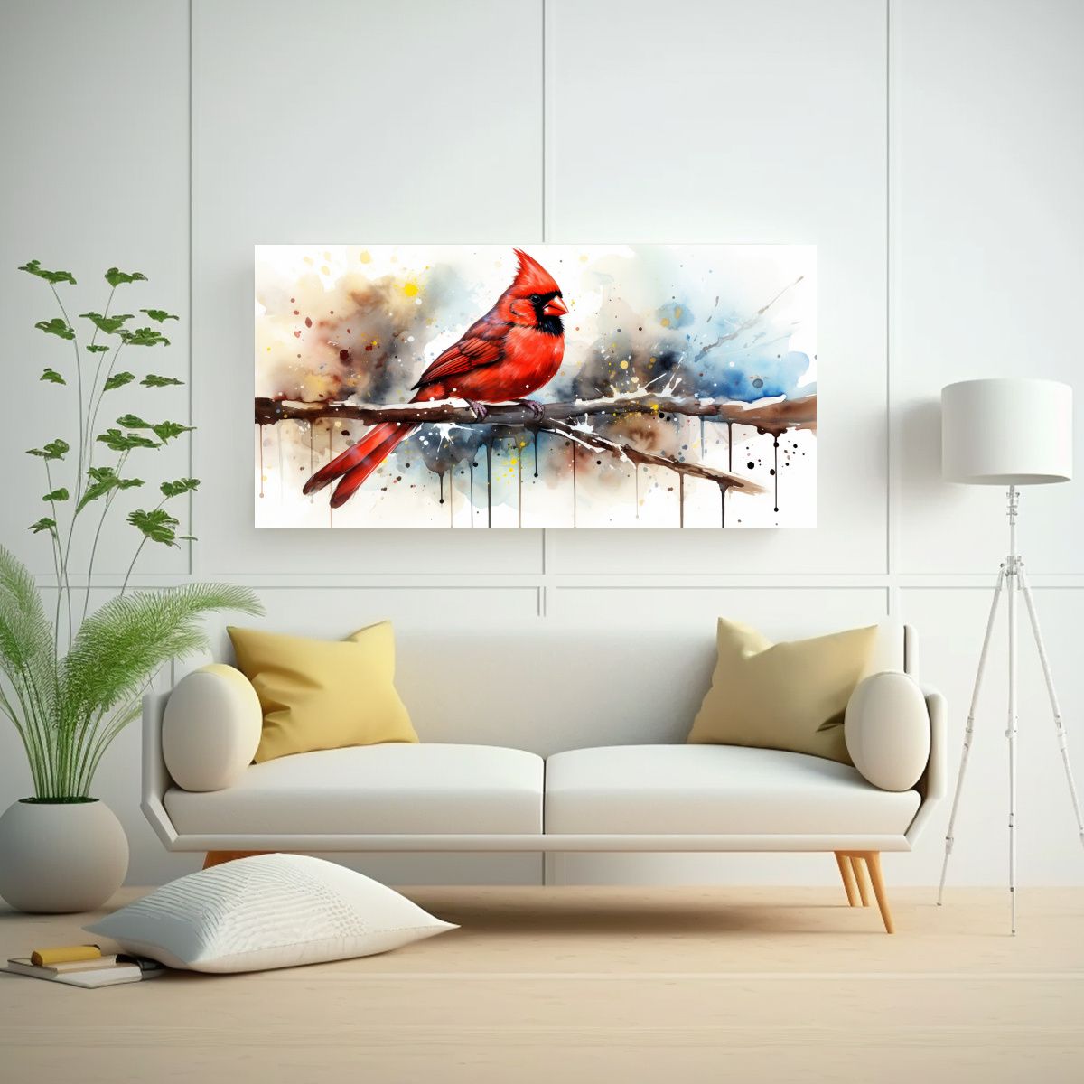 GENERICO - Cuadro Decorativo Neo Pop Art Cardenal En 80x40 Cm.