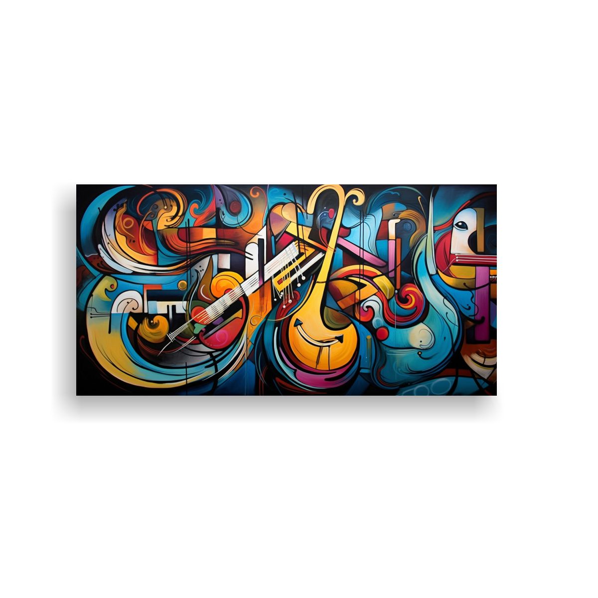 GENERICO - Cuadros Abstractos Fusionando Emociones Y Música 100x50 Cm