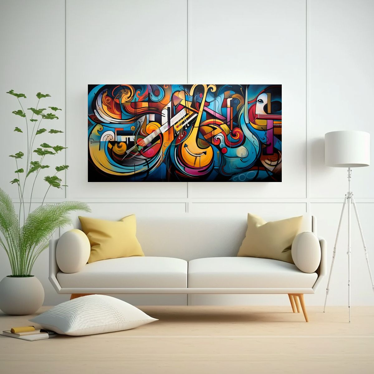 GENERICO - Cuadros Abstractos Fusionando Emociones Y Música 100x50 Cm