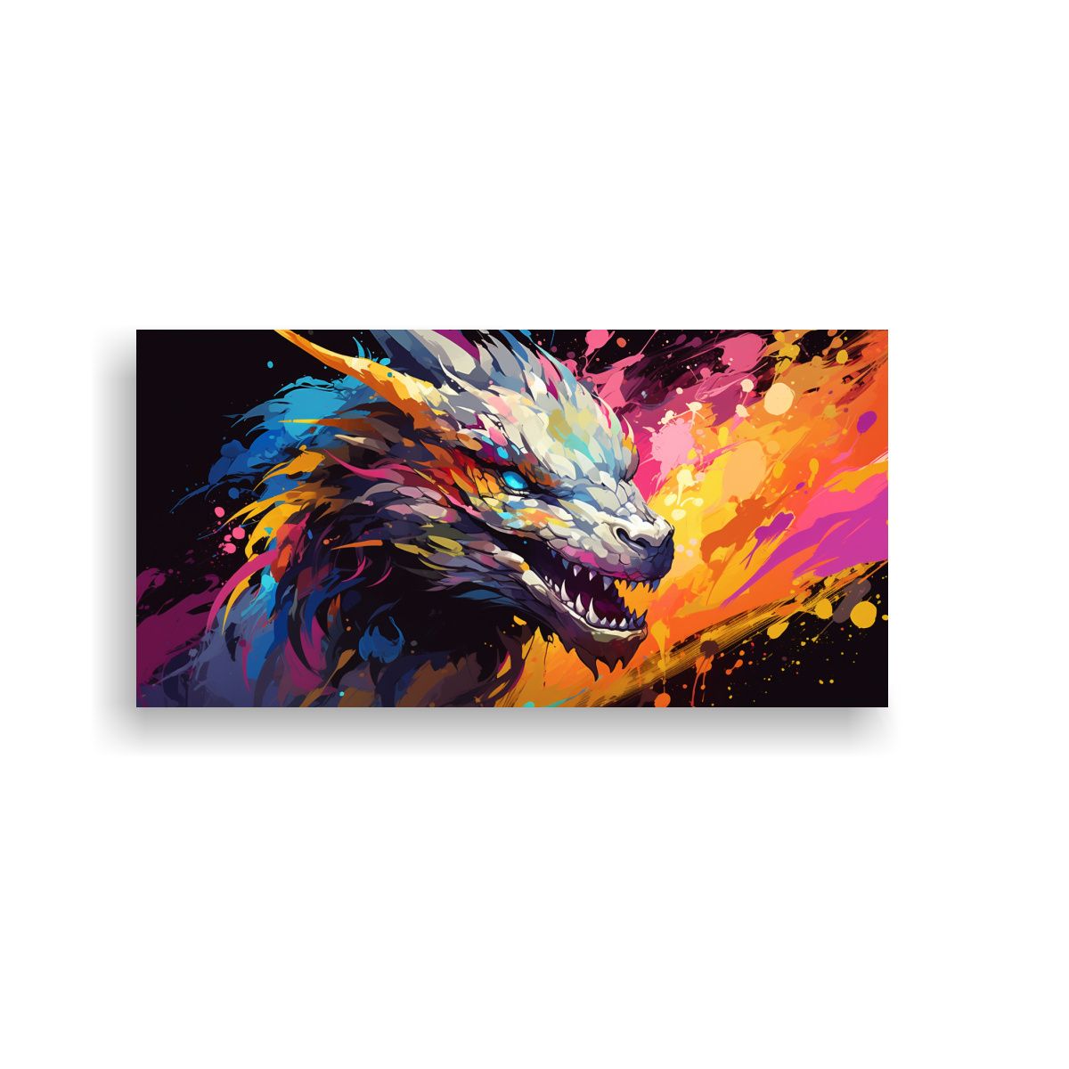 GENERICO - Cuadro Equilibrio Visual Dragón Arcoíris Y 100x50 Cm.