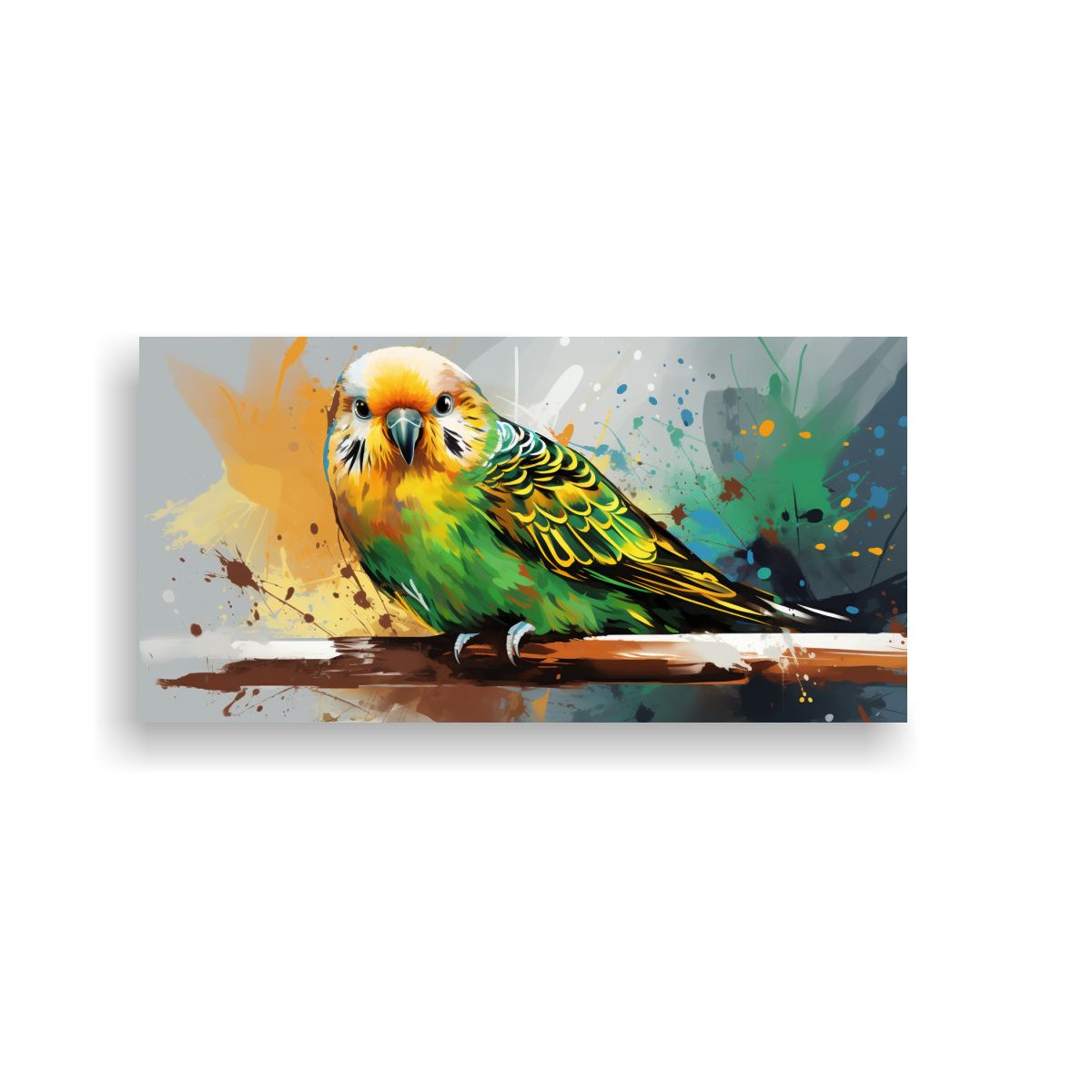 GENERICO - Cuadro Vanguardia Impacto Visual Un Periquito En 100x50 Cm