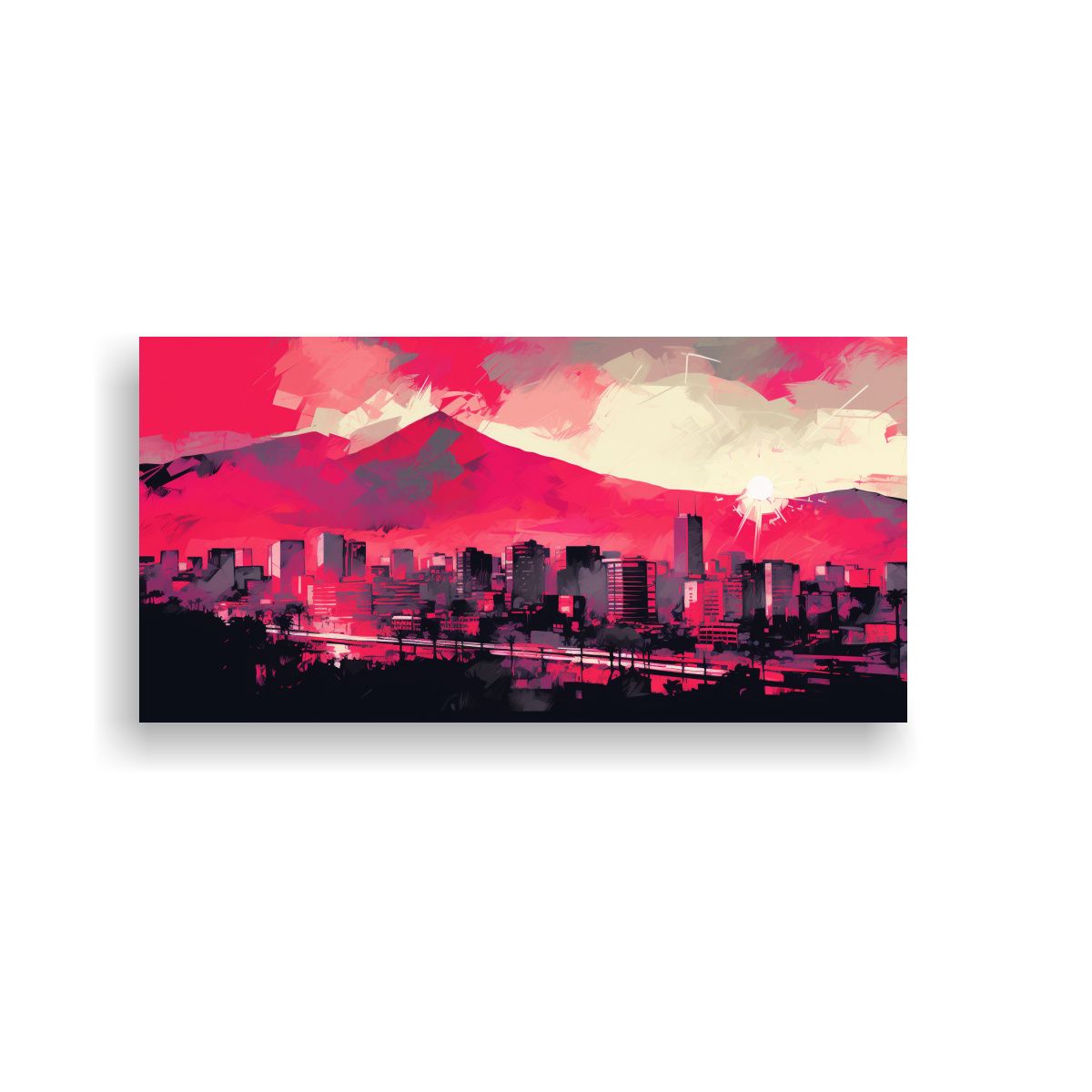 GENERICO - Cuadros De Belleza En Santiago Chile En Rojo Y 80x40 Cm