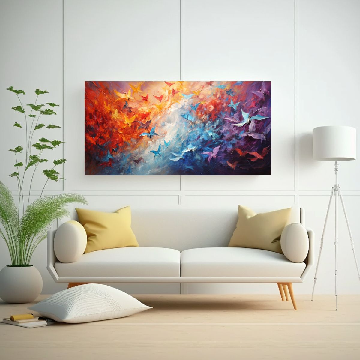 GENERICO - Pintura Abstracta De Pared Calidez Y Calma En 60x30 Cm