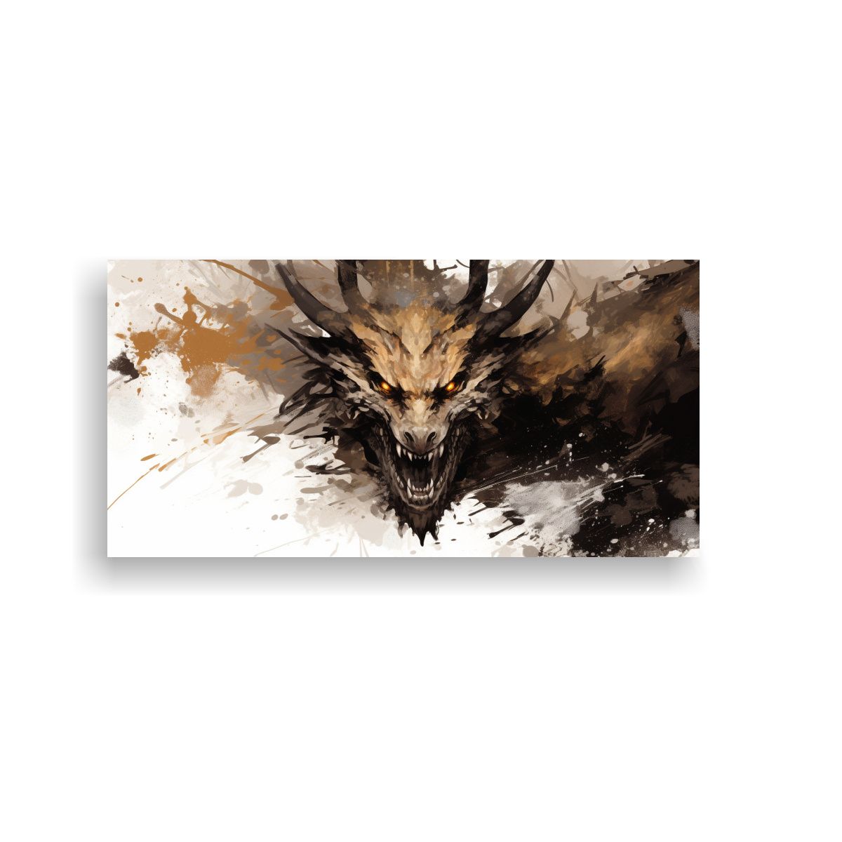 GENERICO - Pinturas Decorativas De Dragón En Tonos Marrón 60x30 Cm