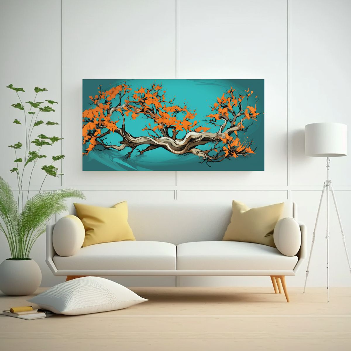 GENERICO - Pintura Decorativa Arte Hermoso Ambiente Árbol 100x50 Cm