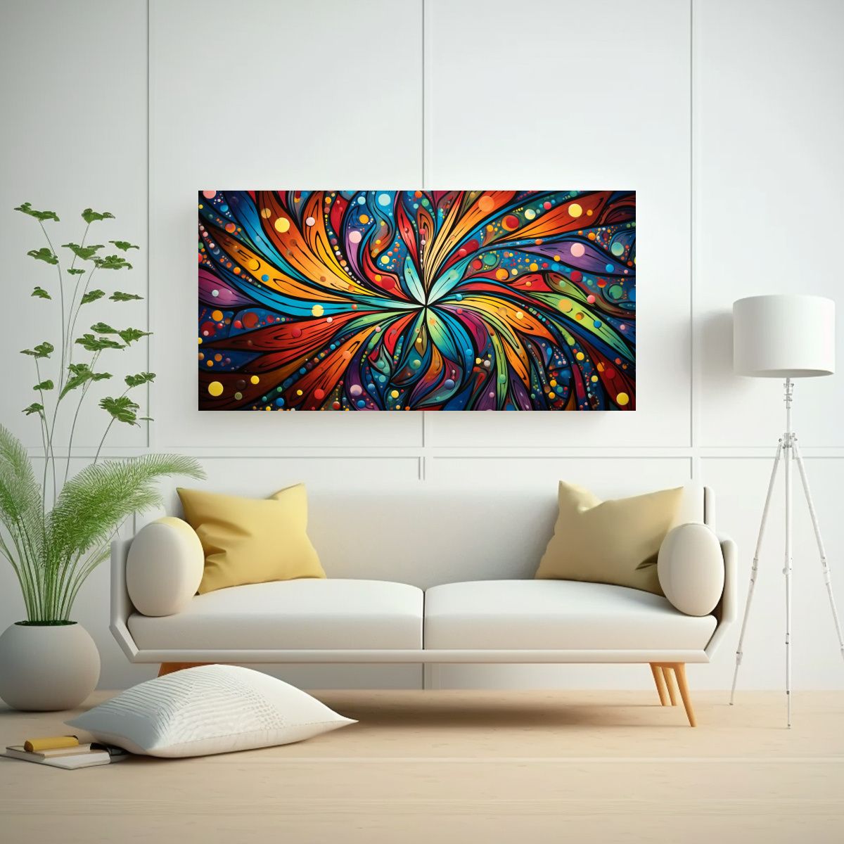 GENERICO - Cuadro Abstracto Inspirador De Vida Con Patrones 60x30 Cm