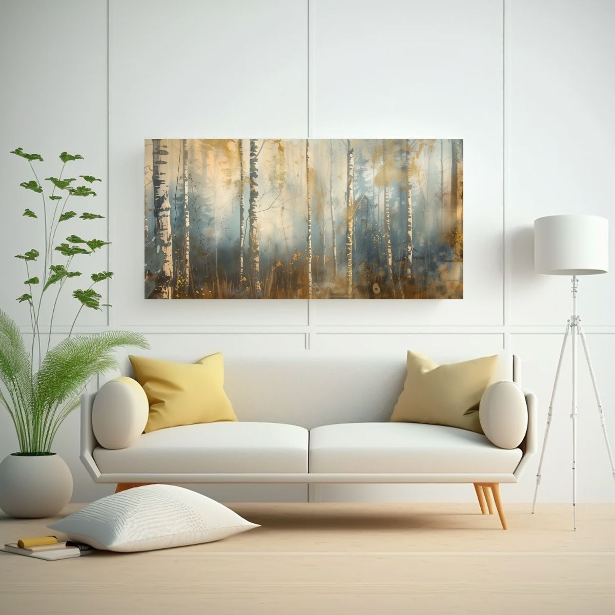 GENERICO - Cuadro Decorativo De Bosque De Abedules En Alta 80x40 Cm