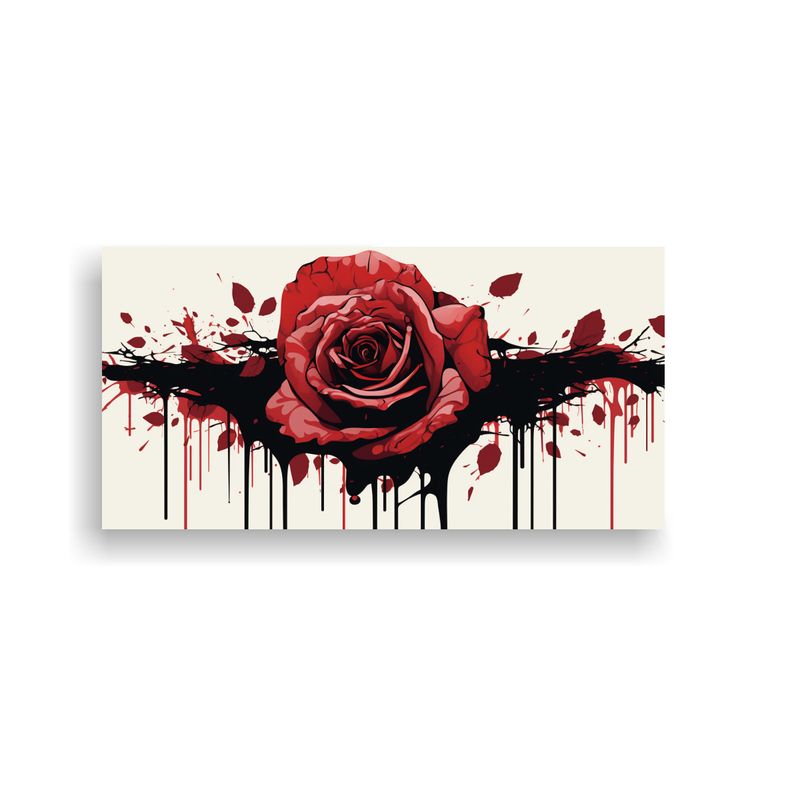 GENERICO - Pintura En Lienzo Con Textura Moderna De Una Rosa 100x50 Cm