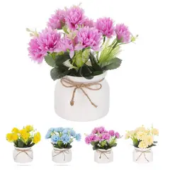 HOMEY - Pack 4 Macetas Decorativas Con Planta Artificial,18*7.5cm,Color surtido