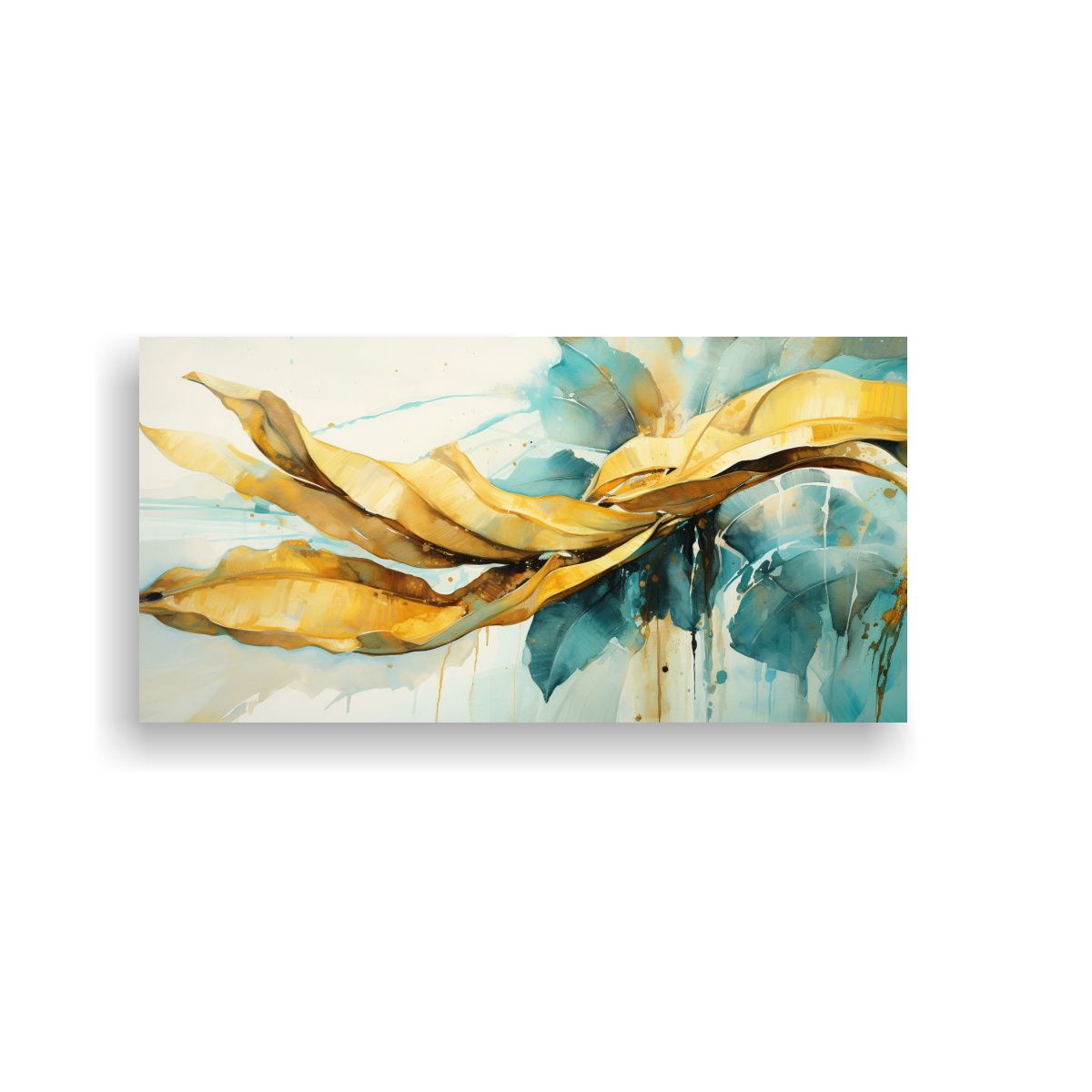 GENERICO - Pintura Abstracta De Composición Cálida Figuras 60x30 Cm