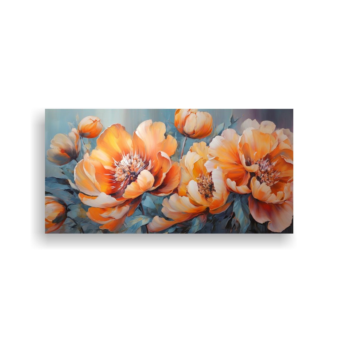 GENERICO - Tela En Bastidor Alta Calidad Estetico Peonías 80x40 Cm