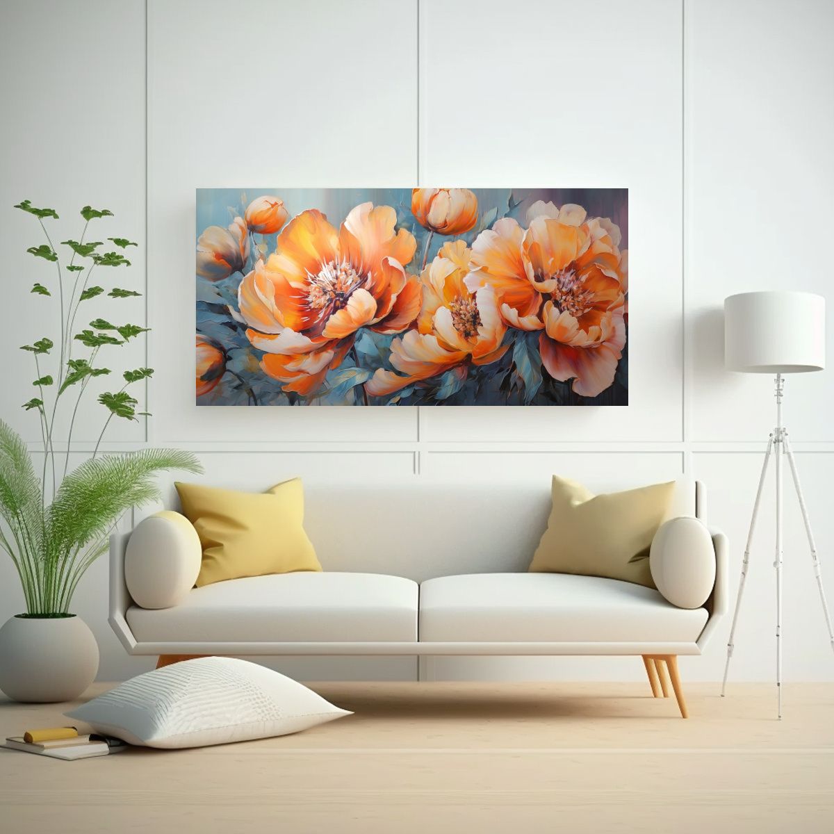 GENERICO - Tela En Bastidor Alta Calidad Estetico Peonías 80x40 Cm