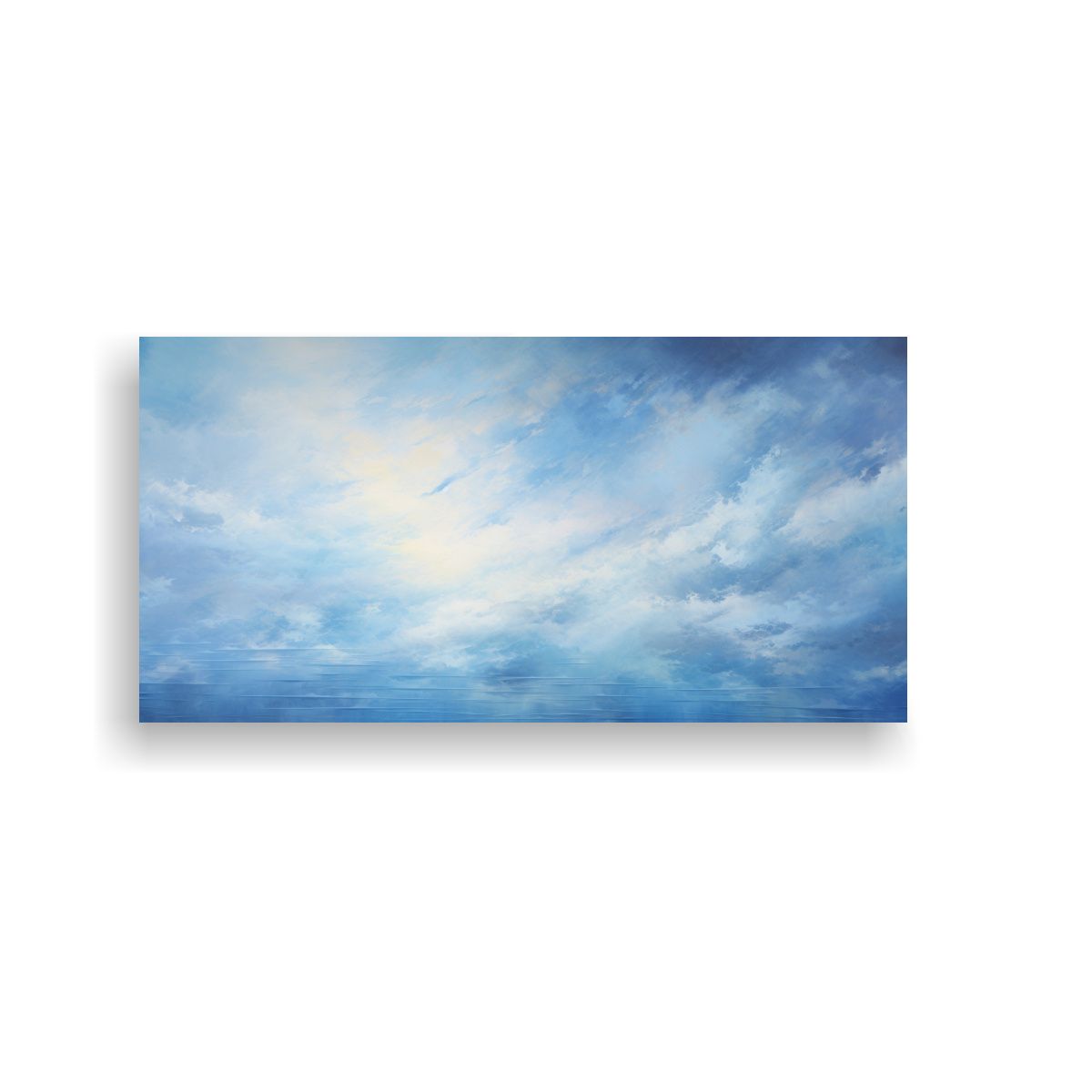 GENERICO - Pintura Abstracta Composición Sala Cielo 80x40 Cm