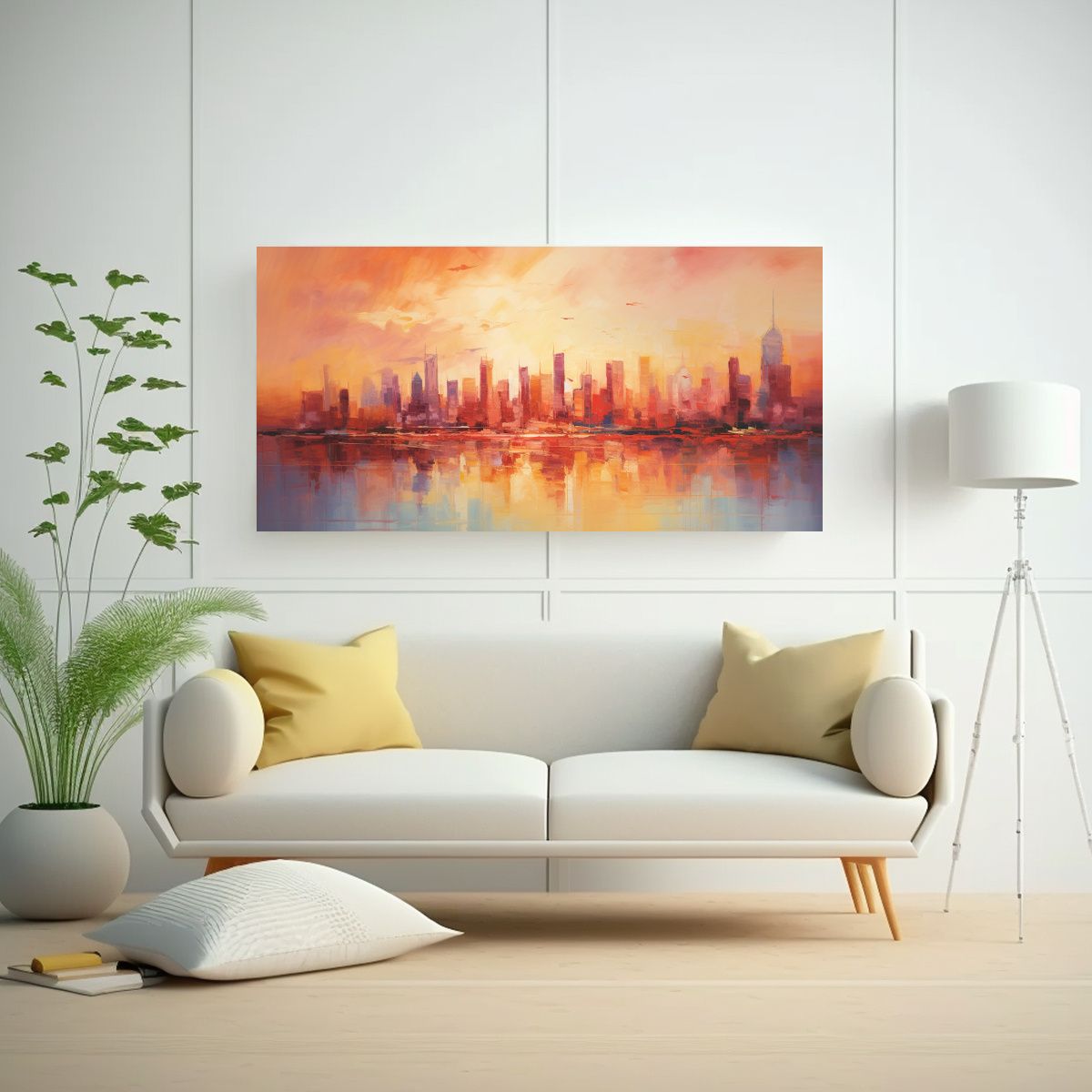 GENERICO - Cuadro Moderno Vida De La Vibrante Silueta De Una 80x40 Cm