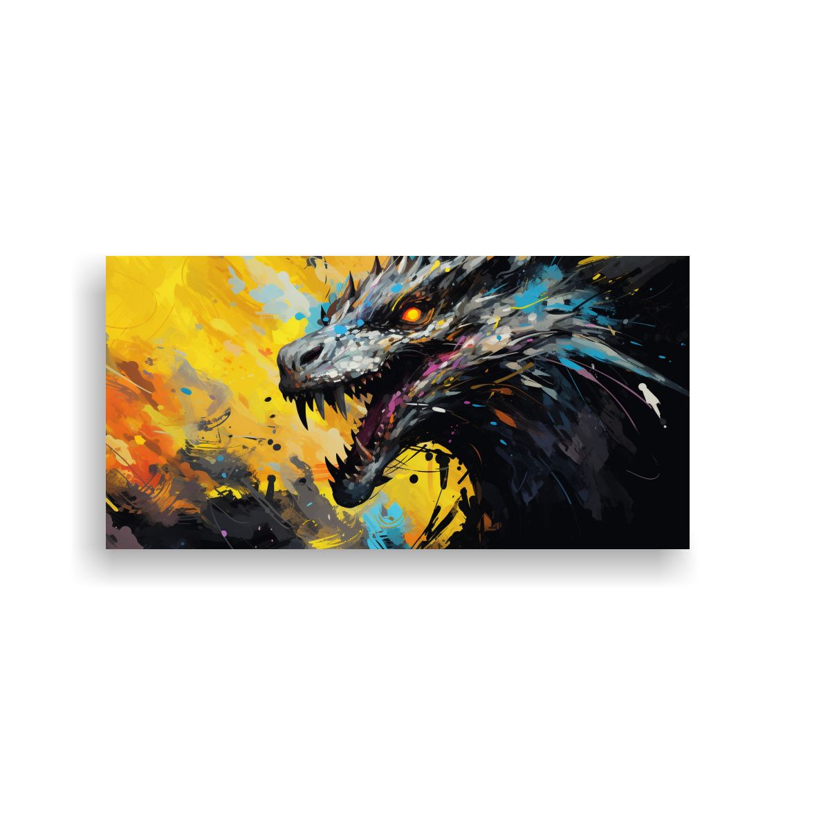 GENERICO - Pintura De Cocina Tema Dragón En Colores 80x40 Cm