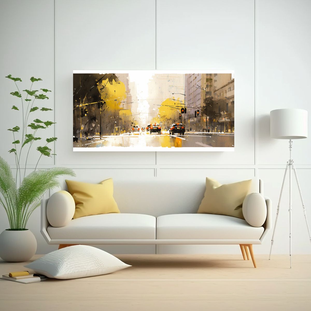 GENERICO - Pinturas Acuarelas Majestuosas De Santiago En 100x50 Cm
