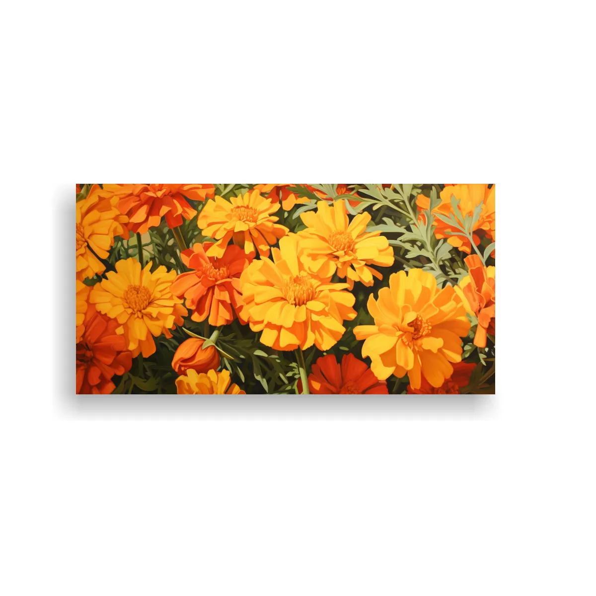 GENERICO - Cuadro Abstracto Simétrico Marigold Hierbas En 60x30 Cm