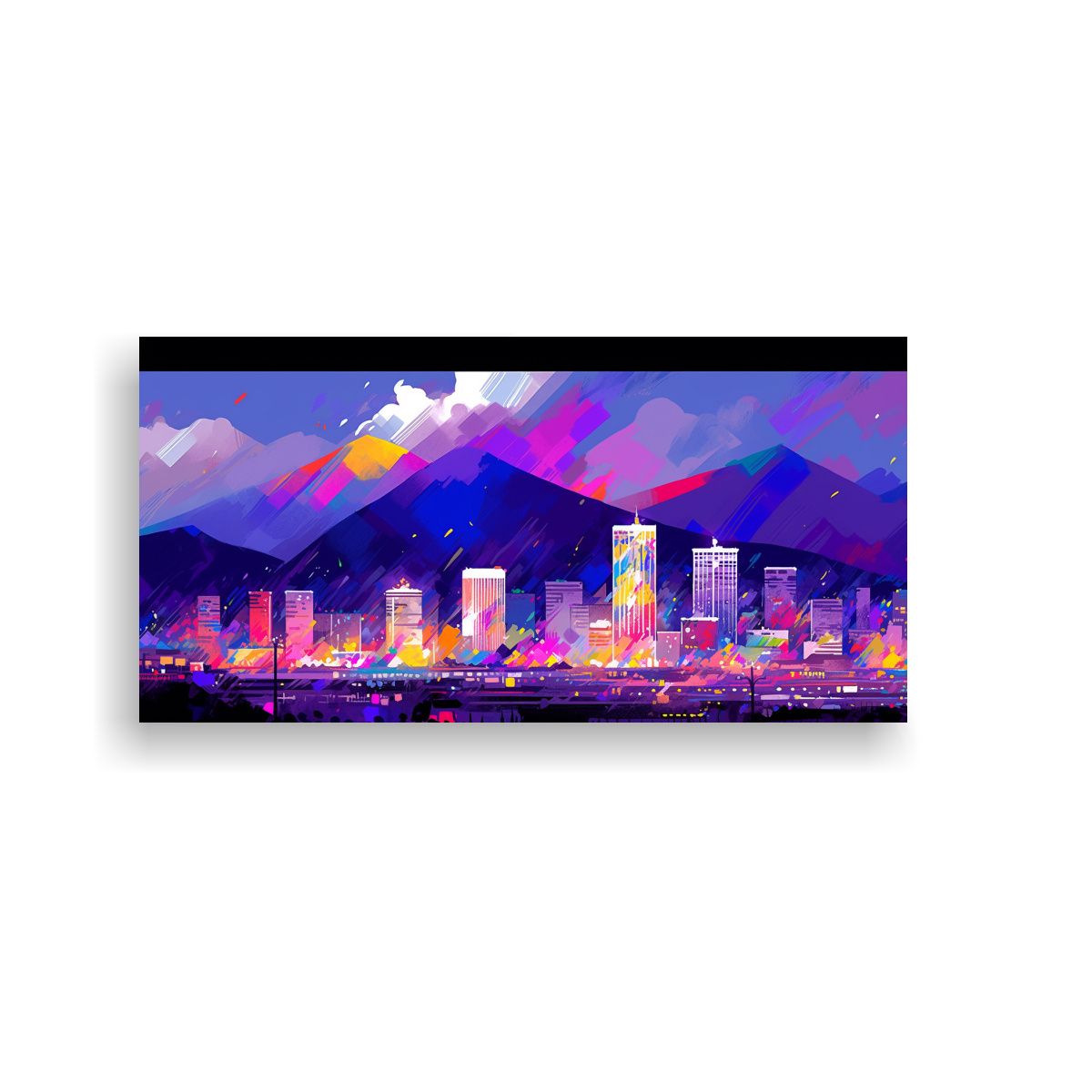 GENERICO - Cuadro Abstracto Santiago Chile En Colores 100x50 Cm