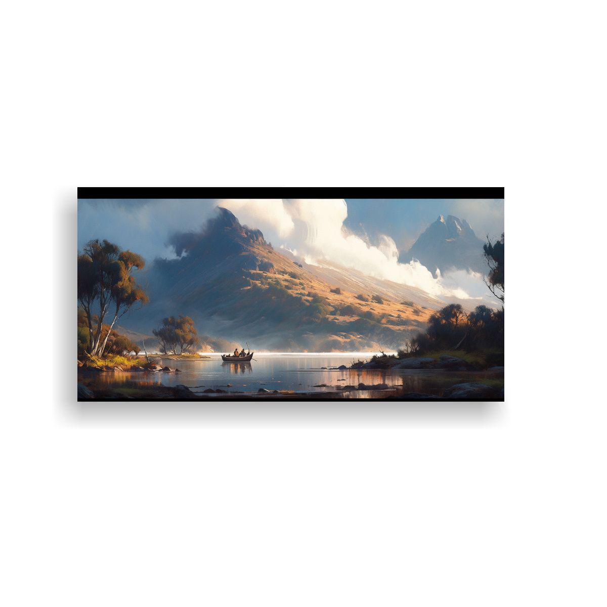 GENERICO - Pintura Abstracta De Colores Negros En Un Lago De 60x30 Cm